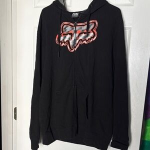 Black Fox Racing Hoodie with Orange and Silver Logo size L